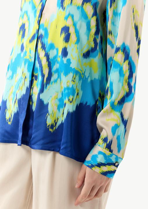 Actual product image Comma Bluse Satinbluse mit Hemdkragen und All-over-Print (44)