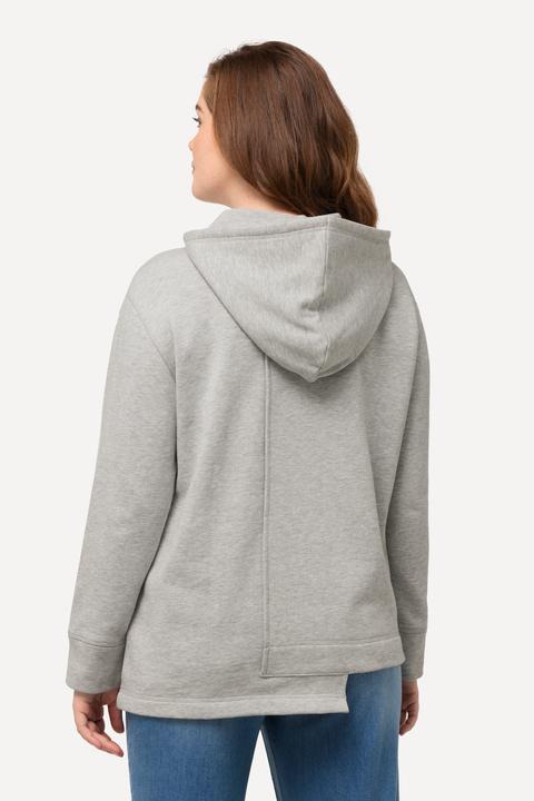 Produktbild Ulla Popken Damen grosse Grössen Hoodie, Zipper, Kapuze, Langarm grau melange 42+ 823587123-42+ (42, 44)