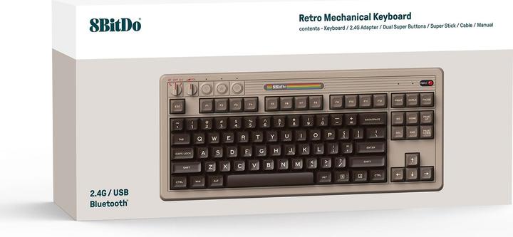 Produktbild 8bitdo Retro Mechanical Keyboard (C64 Edition) (beige/schwarz, Kailh Box White V2) (US, Kabelgebunden)