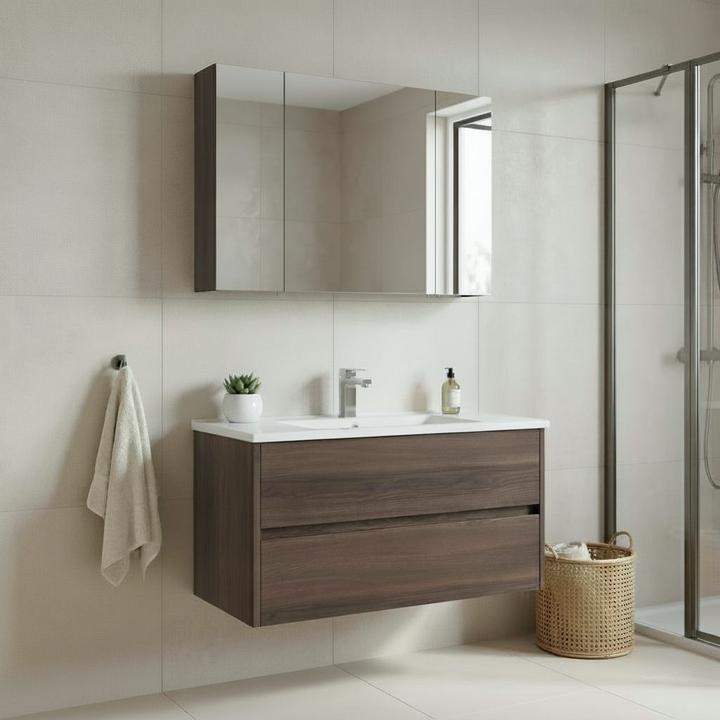 Produktbild Homitis Side 100 v3 Bathroom Cabinet With Sink & Mirror Set (2 Pieces)