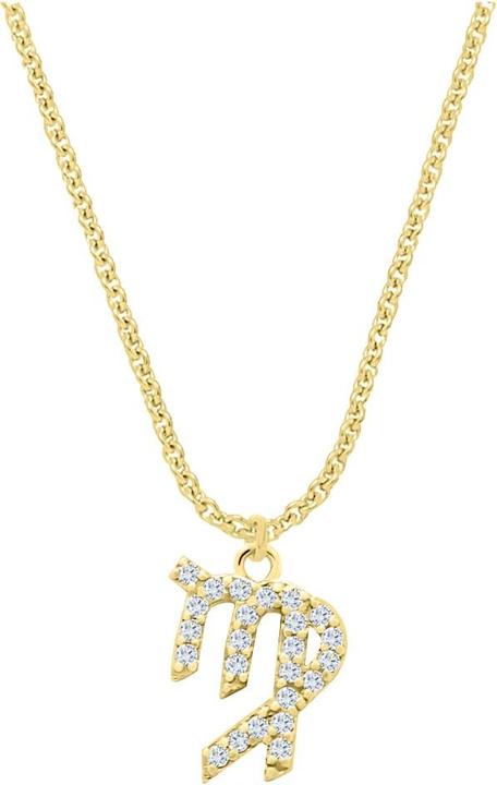 Actual product image Candy Necklace star sign Virgo, 925 Sterling Silver, gold plated (925 Sterling silver, 18k gold-plated, 42 - 45 cm)