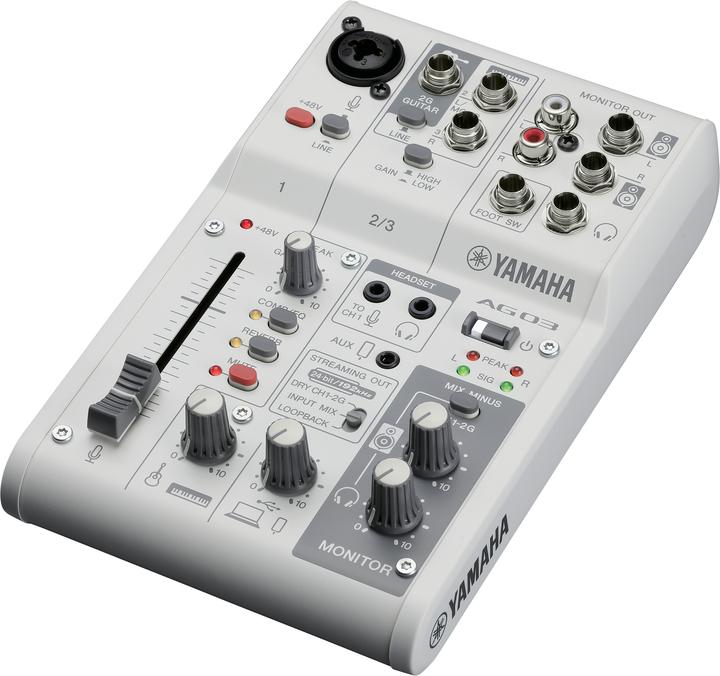 Actual product image Yamaha AG03MK2W Console Mixer USB Connection (Studio- and Livemixer)