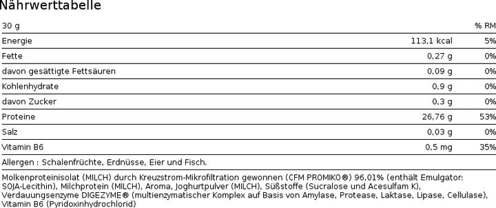 Nährwerte und Zutaten Io.Genix Isolate professional (2000 g, 1x)