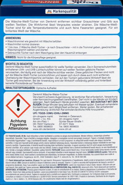 Produktbild dm Denkmit Wäsche-Weiss-Tücher (20 Waschgänge, Waschseife)