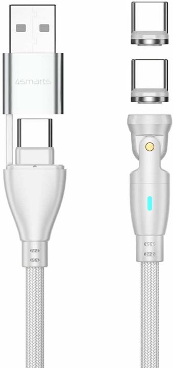 Actual product image 4smarts USB-C/A 540° magnetic cable GravityCord (1.80 m, USB 2.0, 100 W)