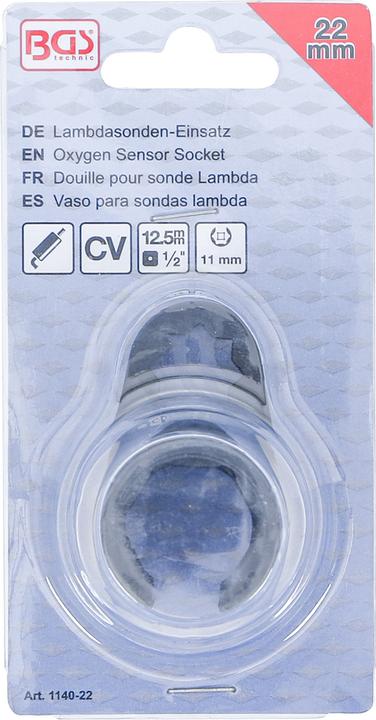 Produktbild BGS Lambdasonden-Einsatz abgewinkelt Antrieb Innenachtkant 12,5 mm (1/2") SW 22 mm Schlitz 11 mm