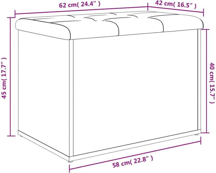 Produktbild VidaXL Sitzbank mit Stauraum Braun Eiche 62x42x45 cm (42 cm)
