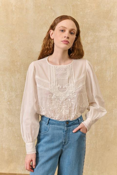 Immagine prodotto Louise Misha Bestickte Bluse mit langen Ärmeln (34)