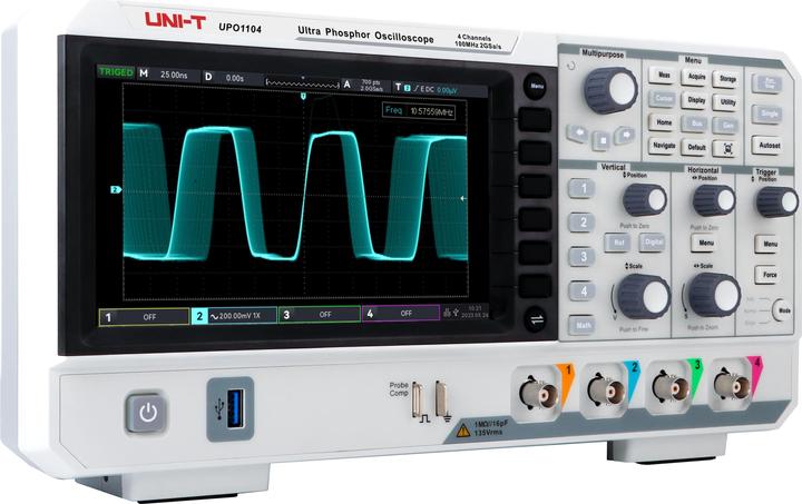 Image du produit Uni-T Oscilloscope à mémoire UPO1104, 4 canaux, 100 MHz, 2 GSa/s