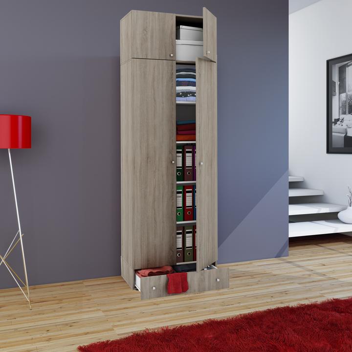 Produktbild VCM Holz Mehrzweckschrank Serie Vandol mit Drehtüren (70 x 40 x 238 cm)