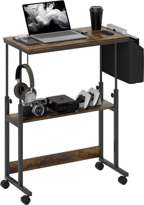 Image du produit Swisshandel24 Höhenverstellbar Schreibtisch, 92 x 40 cm, Computertisch mit Rollen, Plattform