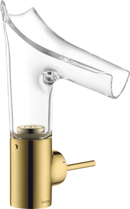 Actual product image Axor Starck V single-lever basin mixer 140 with glass spout and pop-up waste