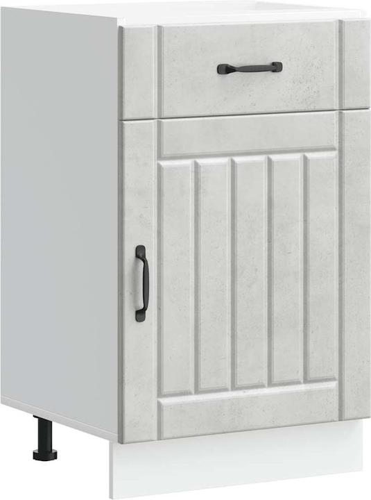 Image du produit vidaXL Élément bas de cuisine Lucca Gris béton Matériau bois Élément bas d'évier (50 x 46 x 81.5 cm)