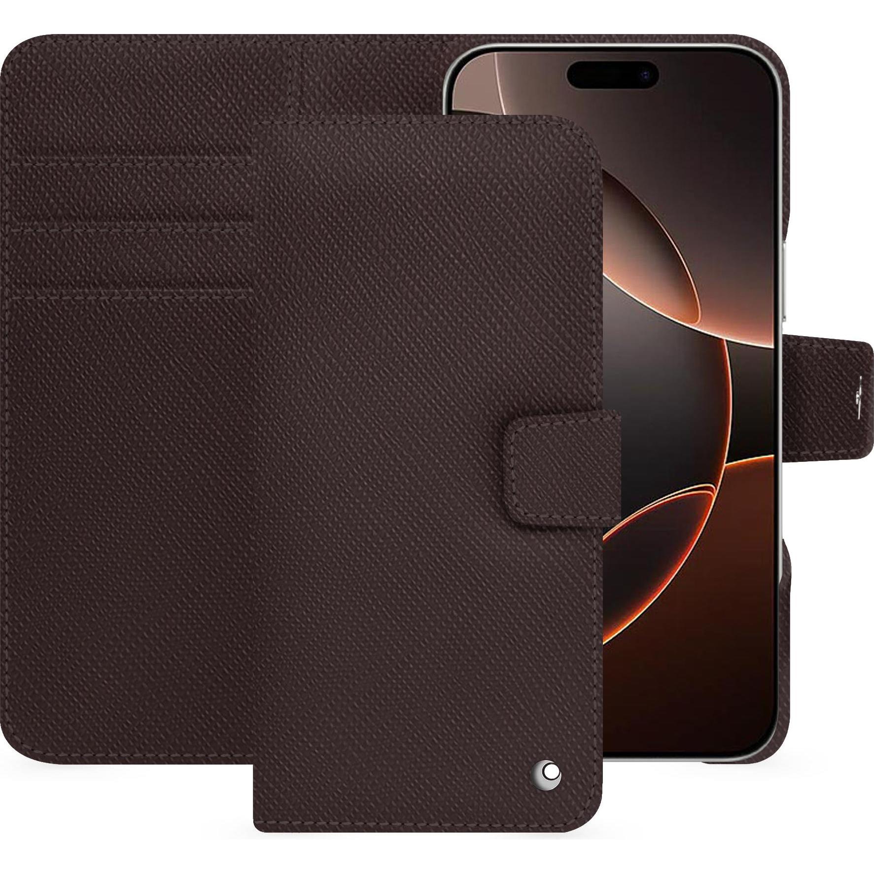 Noreve Lederschutzhülle Apple iPhone 16 Pro (Apple iPhone 16 Pro), Smartphone Hülle, Braun