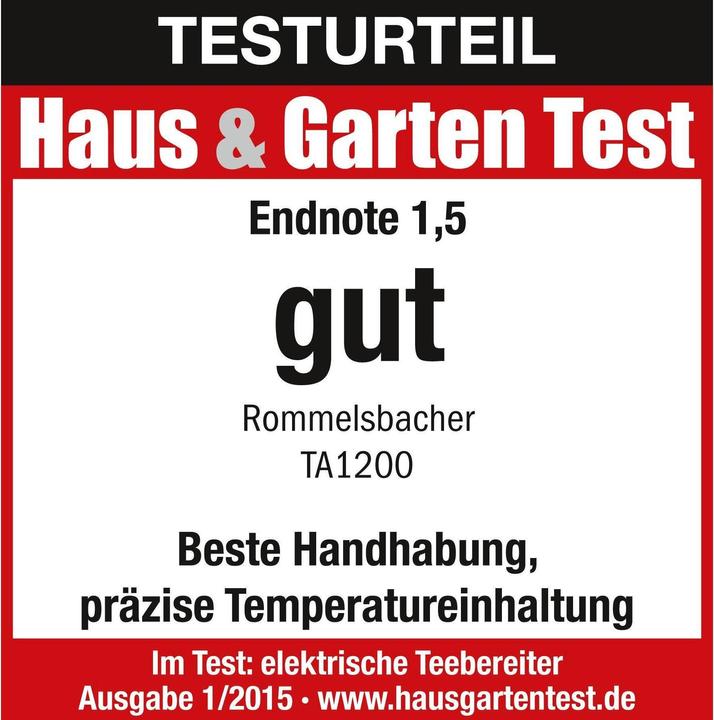 Produktbild Rommelsbacher TA 1200 (1 l, CH-Stecker)