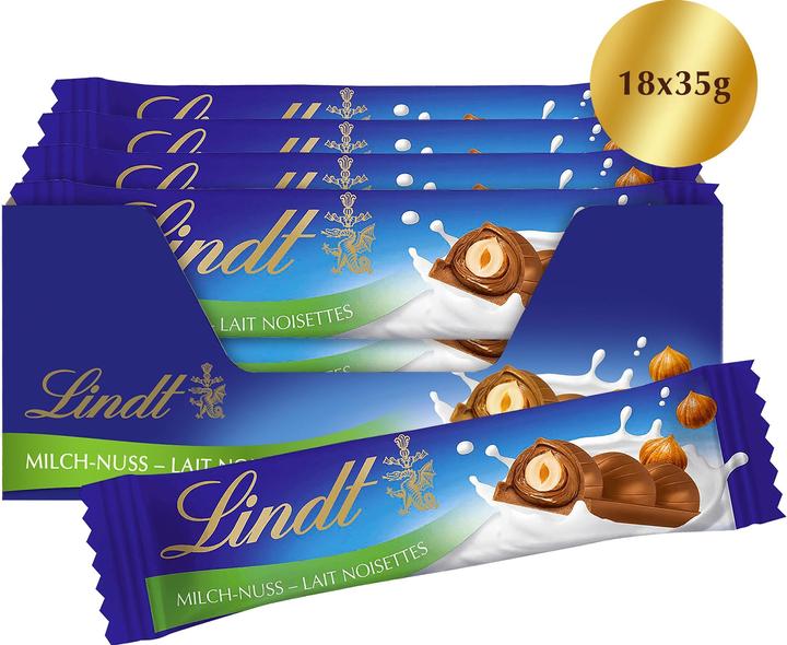 Immagine prodotto Lindt Barretta di cioccolato al latte e noci multipack (30 %, 630 g) (630 g)
