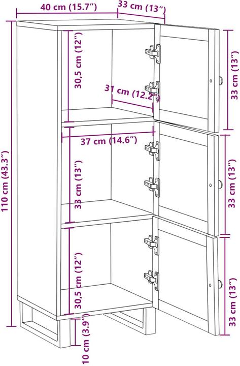 Produktbild vidaXL Sideboard (40 x 33.50 x 110 cm)