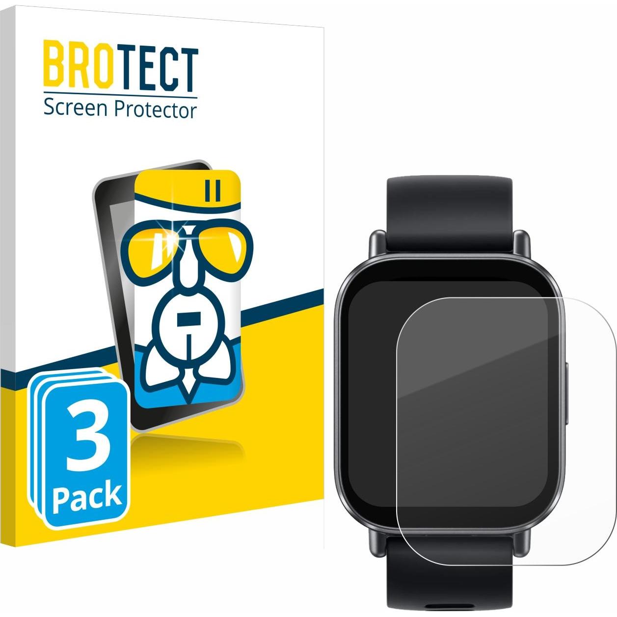 BROTECT Schutzglas Schutzfolie Glas Folie Displayschutz klar, Smartwatch Schutzfolie, Transparent