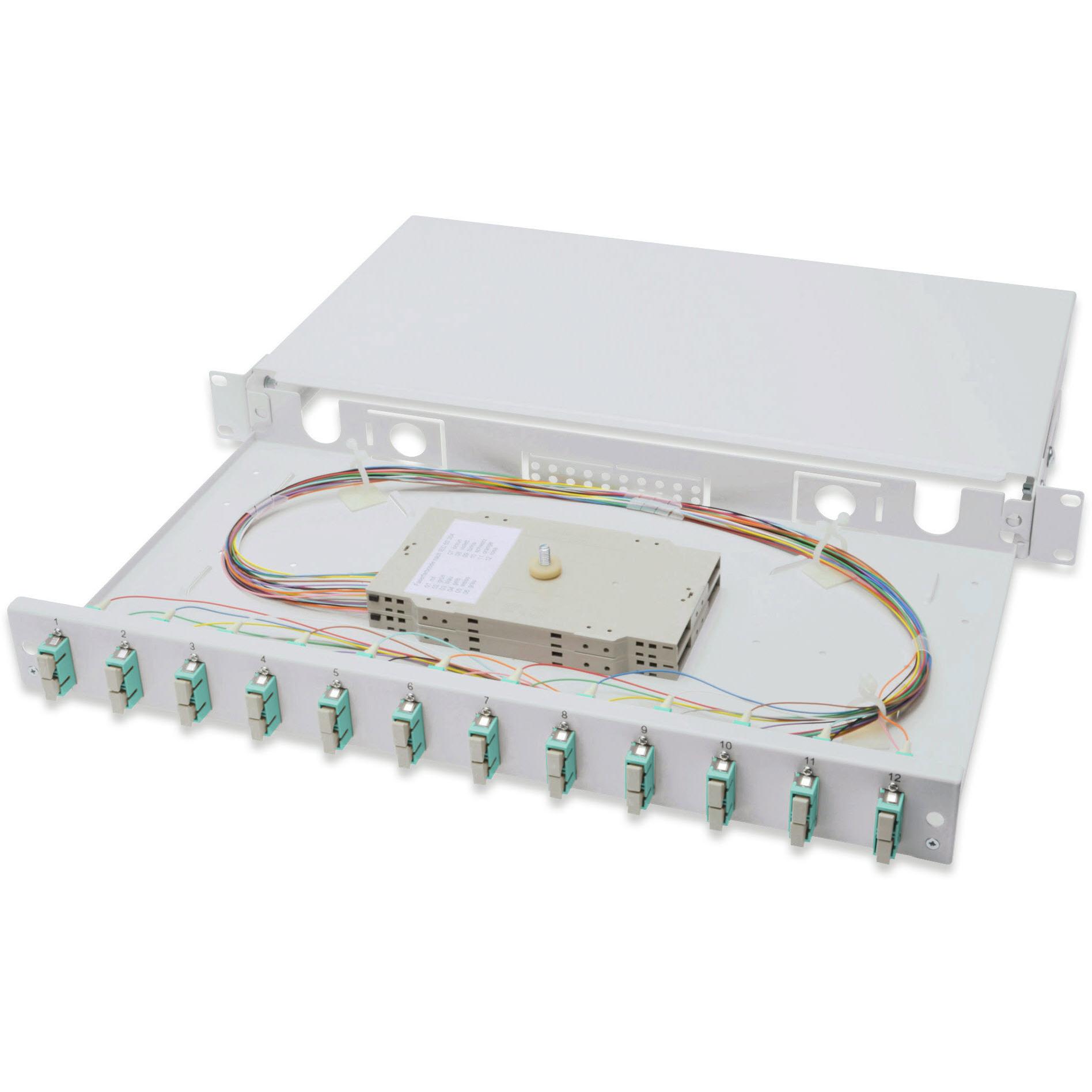 Digitus Ausziehbare Glasfaser - Spleissbox 1U Equipped 12xSC duplex inkl. M 25 Schraube Spleisskassette F..., Server Zub...