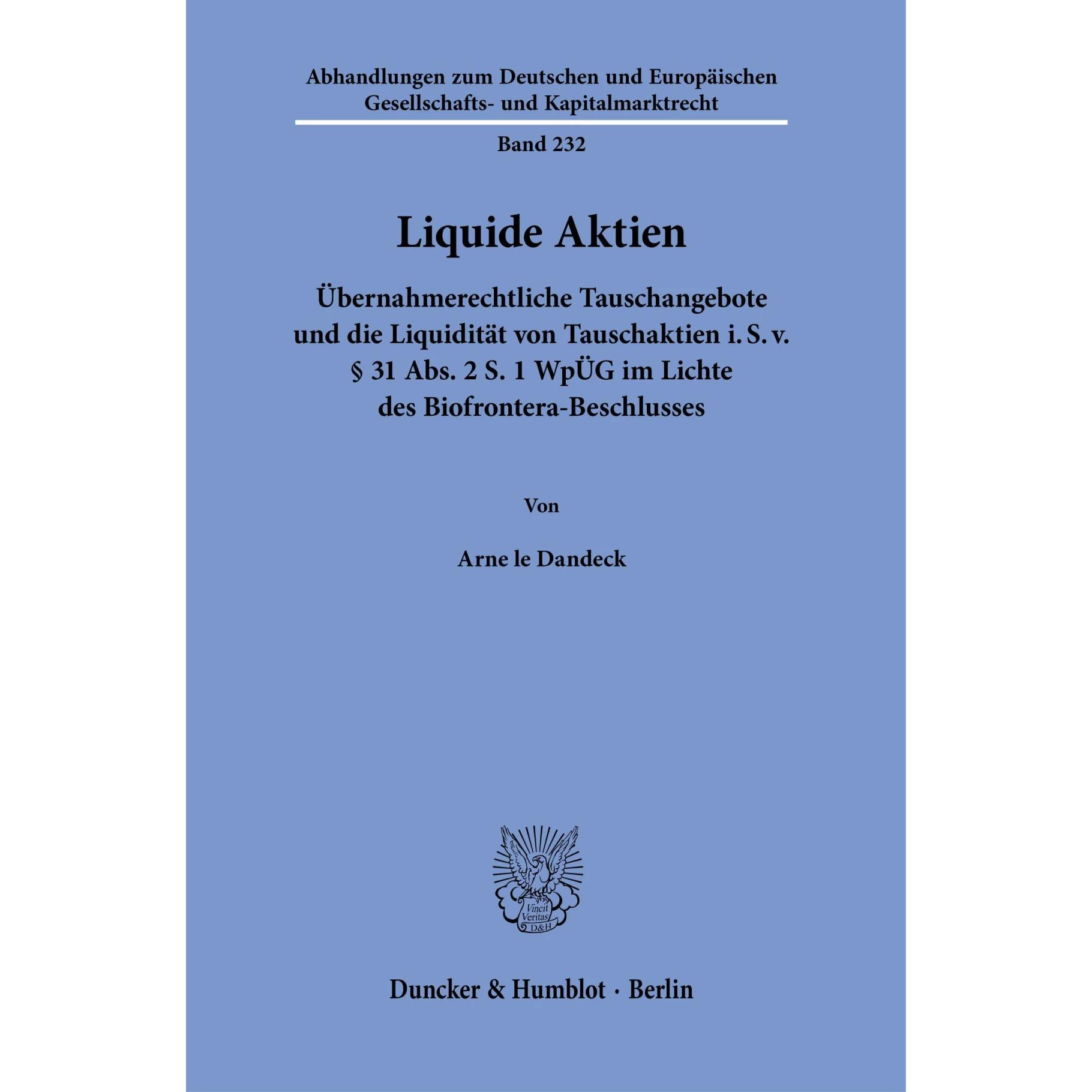 Dandeck:Liquide Aktien., Fachbücher von Arne le Dandeck