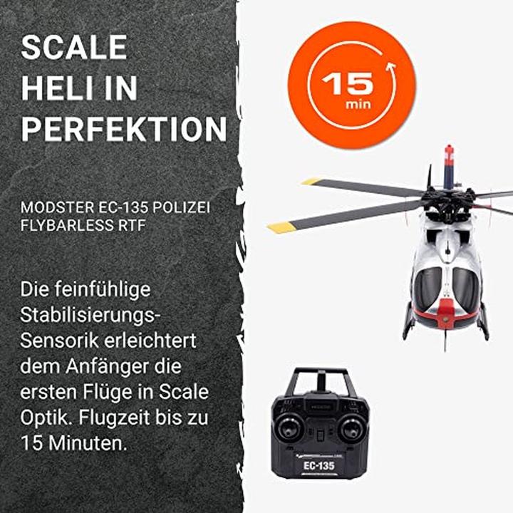 Produktbild Modster EC-135 Polizei Österreich Scale RC Hubschrauber Elektro RTF