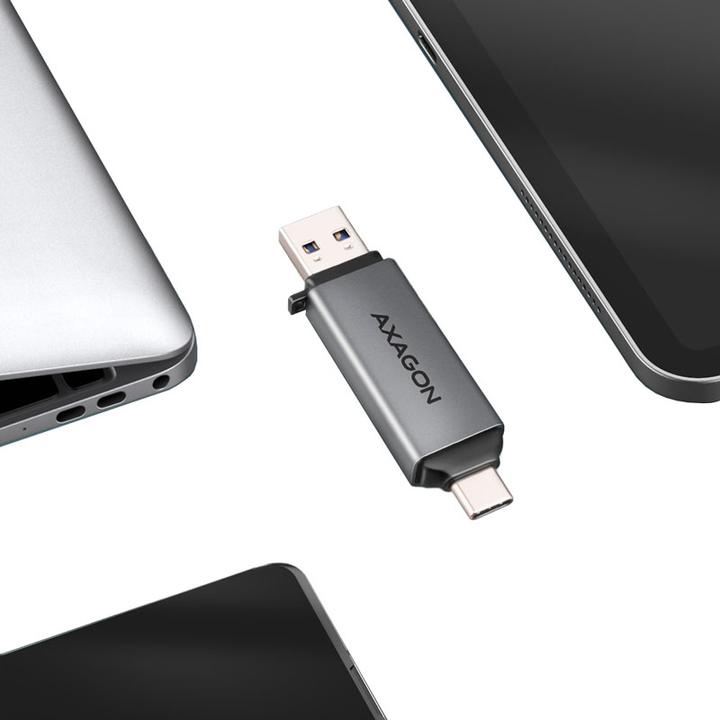Actual product image Axagon CRE-DAC External USB 3.2 Gen1 Type-C+Type-A 2-slot SD/microSD (USB 3.2)
