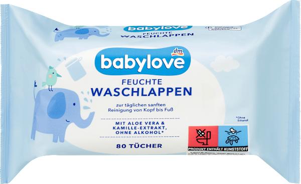 Produktbild dm babylove Feuchte Waschlappen (80 Stück)