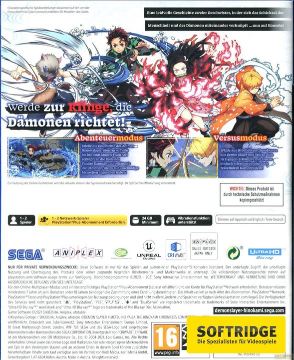 Immagine prodotto Atlus Demon Slayer -Kimetsu no Yaiba- The Hinokami Chronicle (PS5, DE)