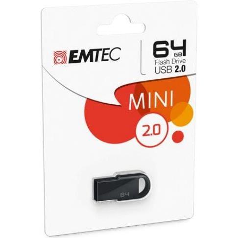 Emtec USB Stick D250 Mini 2.0 (64 GB, USB 2.0), USB Stick, Schwarz