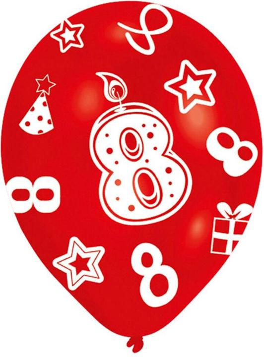 Actual product image Amscan Balloons assorted, 6 pieces, number 8 (6x)