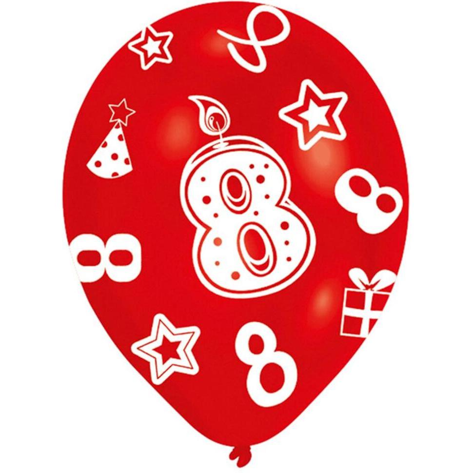 Thumbnail - Amscan Ballone assortiert, 6 Stück, Zahl 8