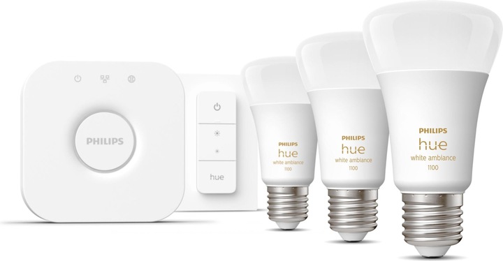 Immagine prodotto Philips Hue Set iniziale White Ambiance (E27, 11 W, 1100 lm, 3 x, F)