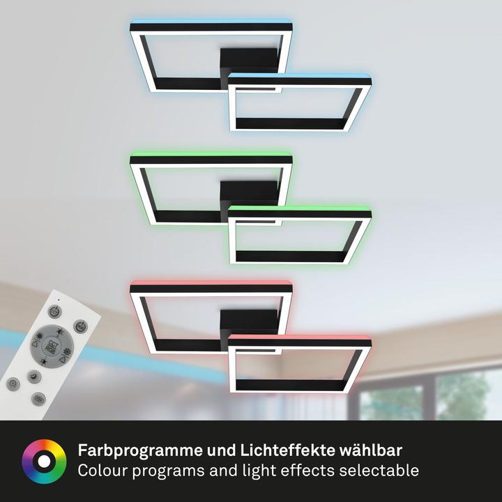 Produktbild Briloner RGB CCT LED Deckenleuchte, schwarz, LED/40W (1900 lm)