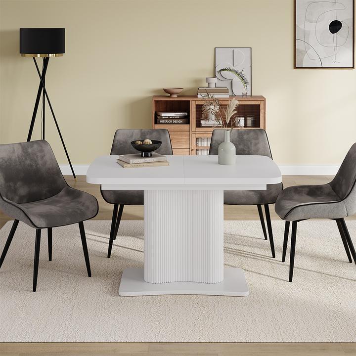 Actual product image Vicco Esstisch Fenaro, Weiss/Weiss/Weiss, 120 x 80 cm ausziehbar (120 x 80 x 77.40 cm)