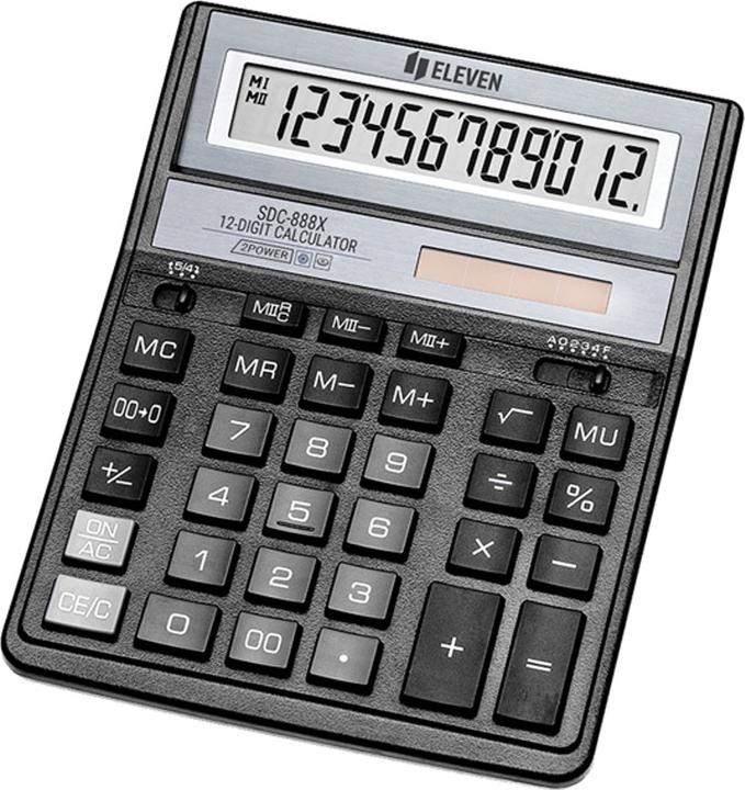Eleven Pocket calculator Pocket calculator SDC888XBK, black, desktop, 12 digits