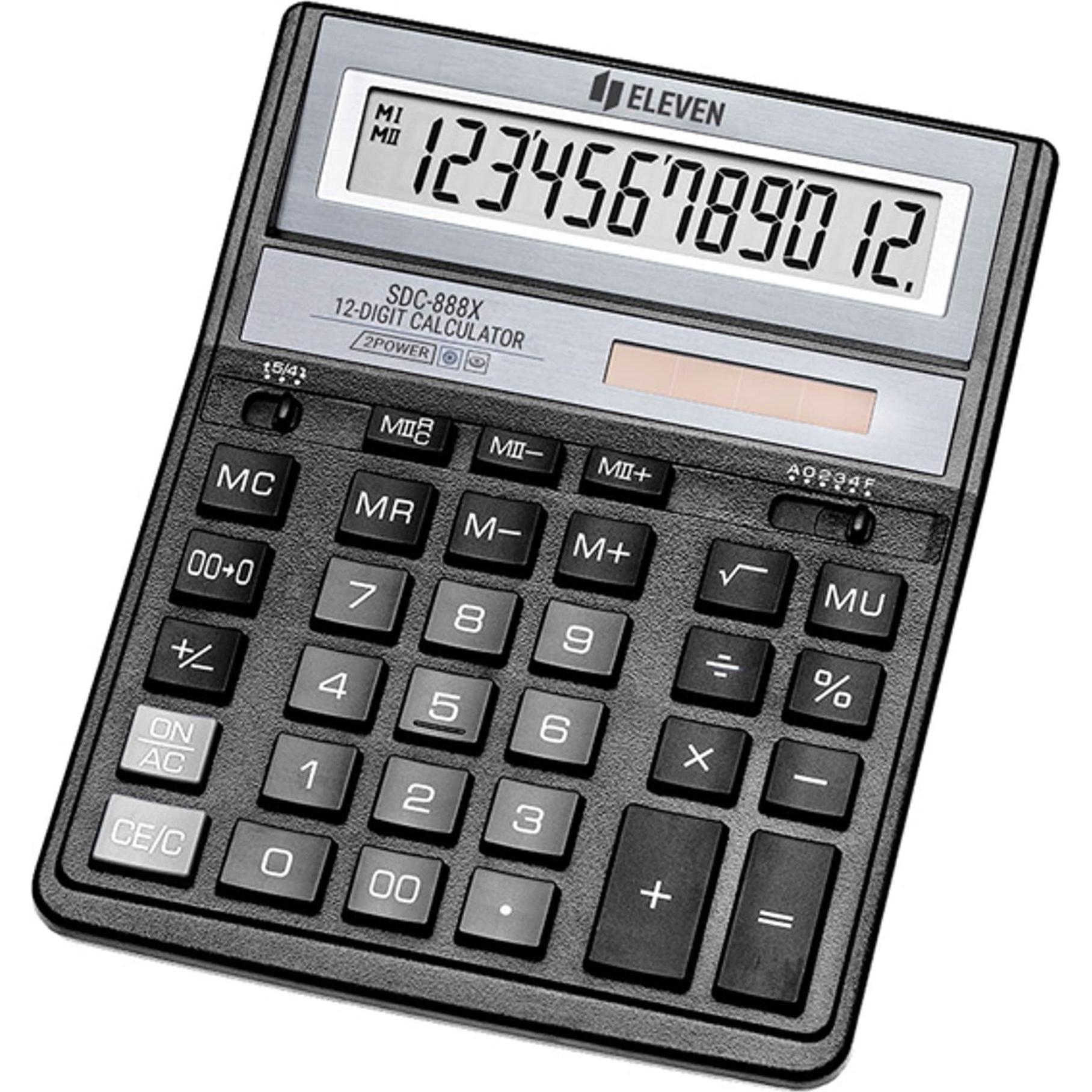 Eleven, Taschenrechner, Taschenrechner Taschenrechner SDC888XBK, schwarz, Desktop, 12 Ziffern