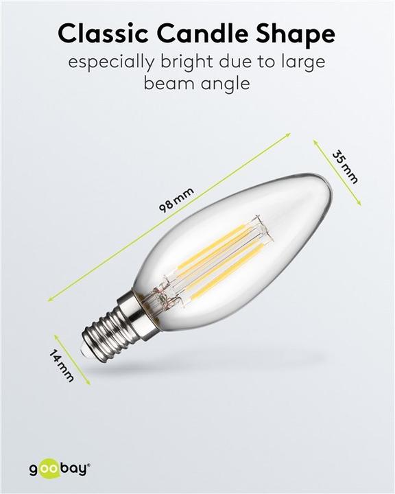 Produktbild Goobay Filament-LED-Kerze, 4 W (E14, 470 lm, 1x)