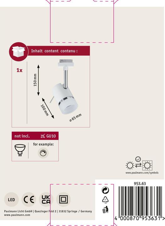Produktbild Paulmann URail Spot Pipe (GU10)