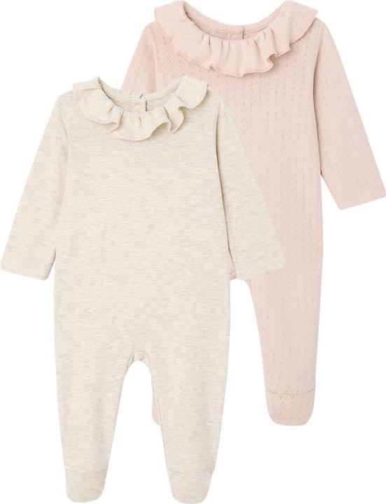 Produktbild Vertbaudet Bio-Kollektion: 2er-Pack Baby Strampler mit Volantkragen (74)