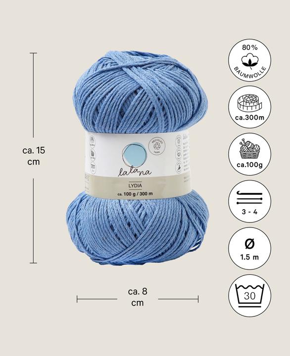 Immagine prodotto Lalana Lana Lydia, filato d'ordito 1,5 mm x 300 m, 100 g (300 m)