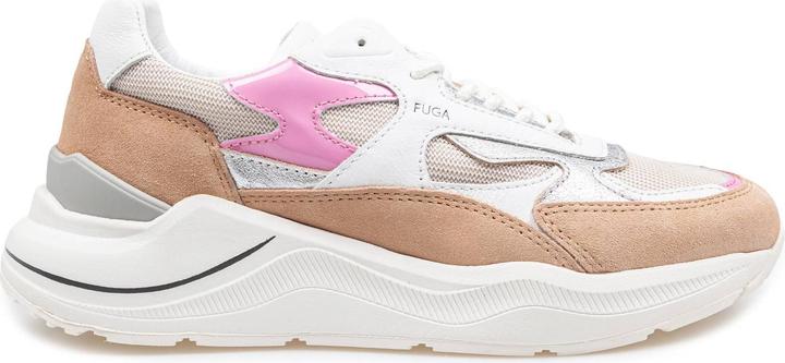 Produktbild D.a.t.e. D.a.t.e fuga sport sneakers in leather and fabric color ivory/pink (38)