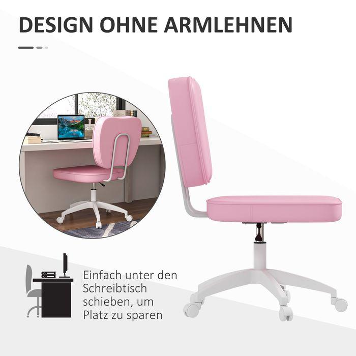 Image du produit Swisshandel24 Chaise de bureau, jusqu'à 120kg, similicuir, rose (42 - 52 cm)
