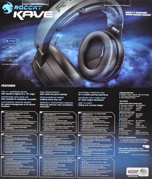 Produktbild Roccat Kave Solid 5.1 Gaming Headset (Kabelgebunden)