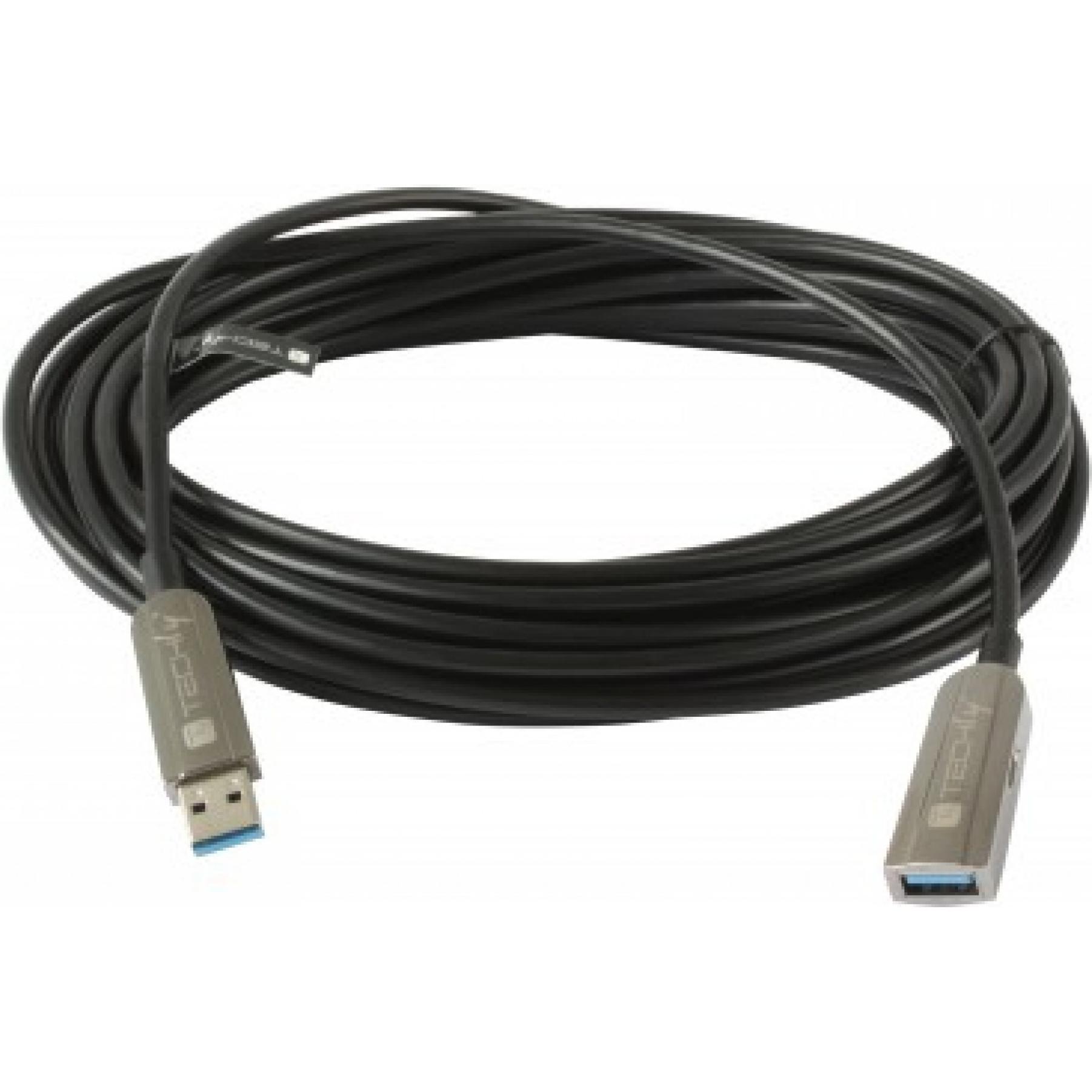 Techly USB 3.0 Superspeed AOV Verkängerung, St-Bu (10 m, USB 3.2 Gen 1), USB Kabel
