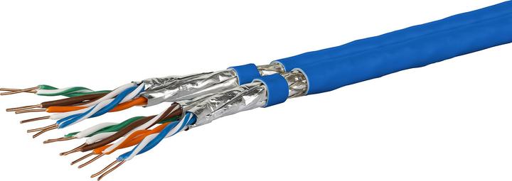 Metz CONNECT Installation cable Duplex Cat 7A S/FTP MC GC1300 pro22, LSZH, blue 500m (CAT7a, 500 m)