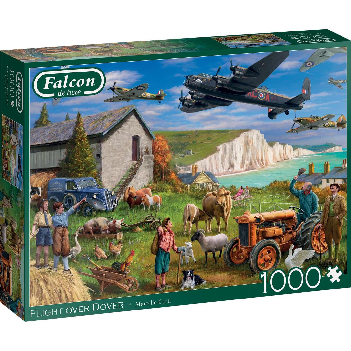 Jumbo Spiele Falcon Flight over Dover 1000 Teile - Puzzle für Erwachsene (1000 Teile)