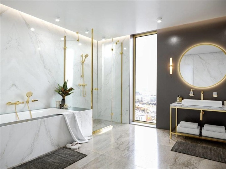 Produktbild hansgrohe Brausestange UNICA"S PURO, 650mm polished gold