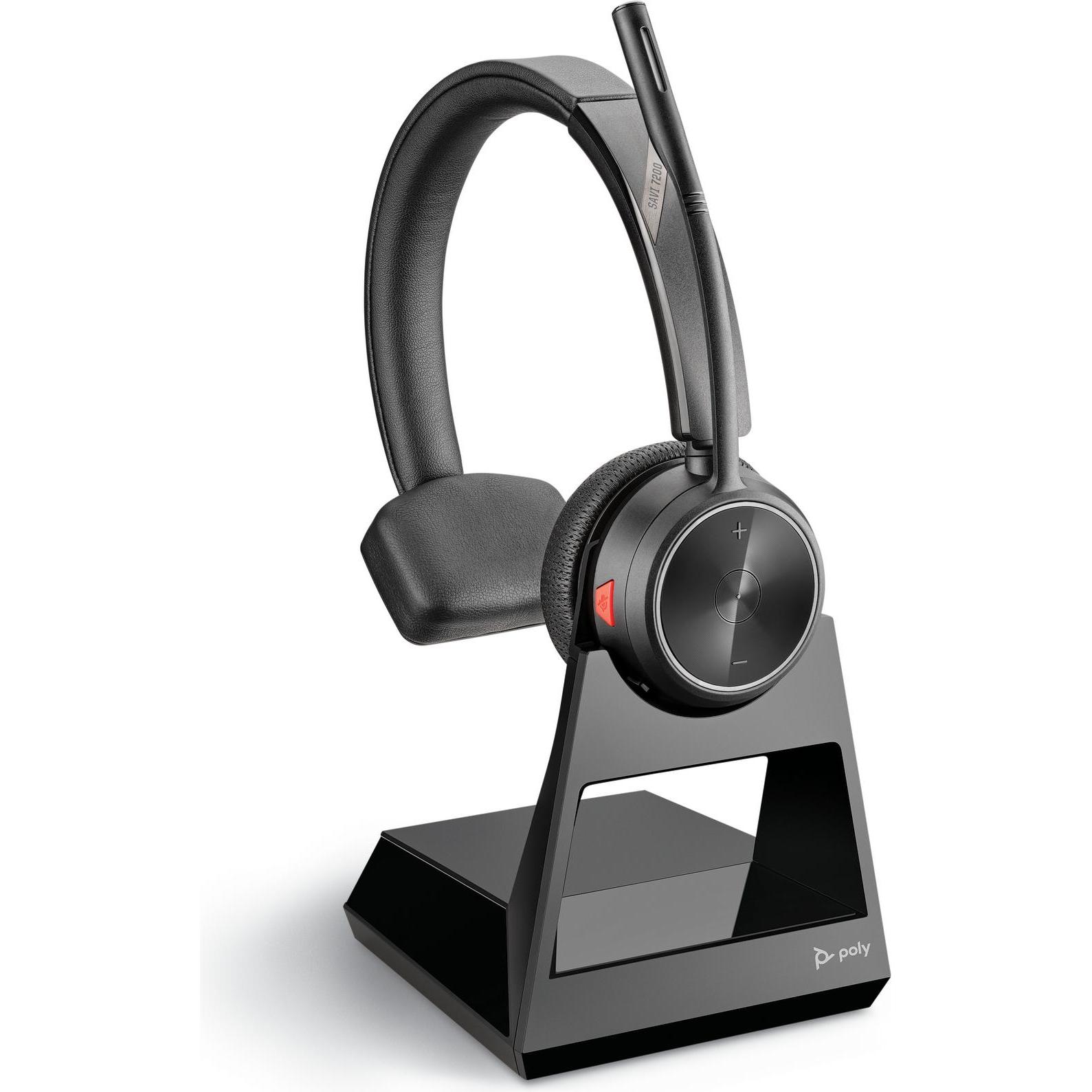 Poly SAVI 7210 D2 SEHS EU (Kabellos), Office Headset, Schwarz