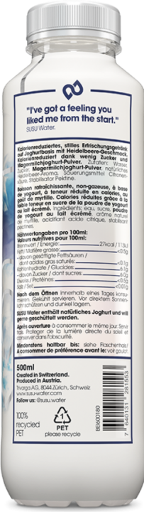 Nährwerte und Zutaten Susu Water Heidelbeere (500ml) (6 x 50 cl)