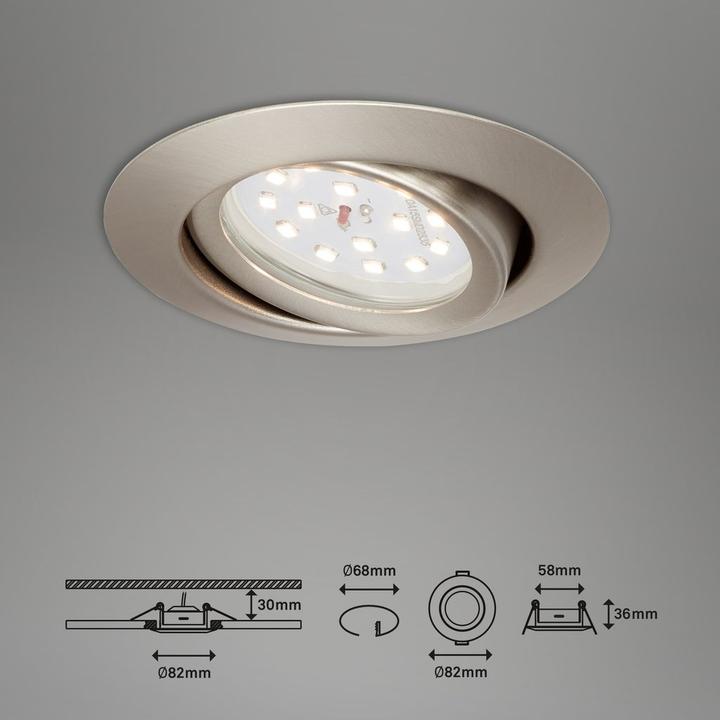 Produktbild Briloner LED Einbauleuchten 3er-Set, matt-nickel, 3xLED-Modul/3,5W (350 lm)